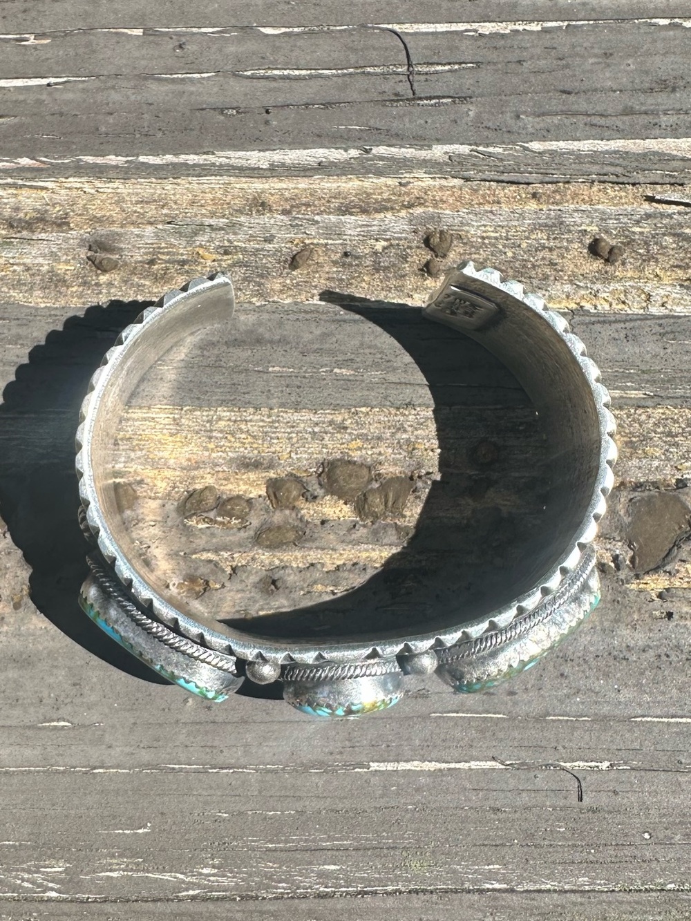 Navajo ✨ Myron Ettsity High Grade Kingman Sterling Silver Cuff Bracelet - Picture 4 of 6